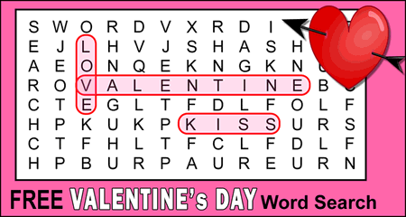 Valentine’s Day Word Search (Free Printable PDF Puzzles)