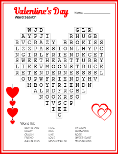 Valentine’s Day Word Search (Free Printable PDF Puzzles) – DIY Projects ...