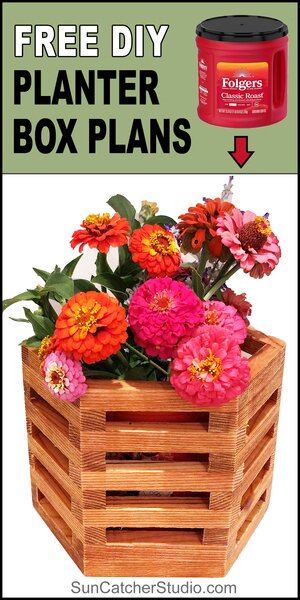 DIY planter box, flower pot, homemade, handmade, wooden, wood, easy, plans, indoor, outdoor, garden, flowers, recycled.