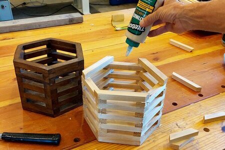 Planter box glue pieces together.