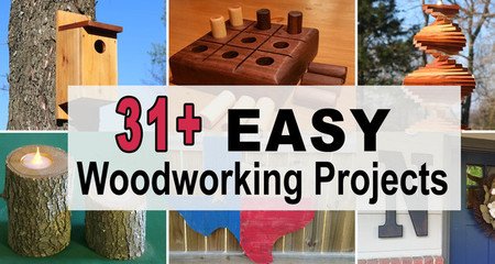 31+ Easy DIY Projects, bird houses, wind spinner. These beginner family woodworking projects make create handmade gifts.