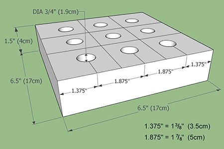 Dimensions of Tic-Tac-Toe game board.