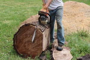 Using chainsaw to create a slab 3