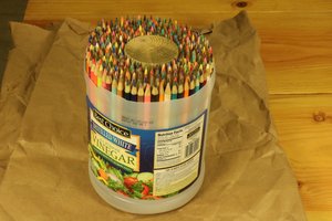Colored pencils in plastic mold