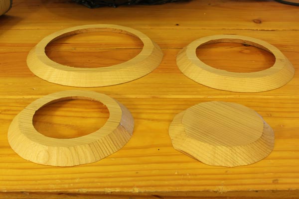 Step 4. Glue ring halves together for segmented woodturing bowl.