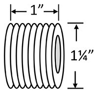 A 1¼” x 8 spindle has 8 threads per inch.