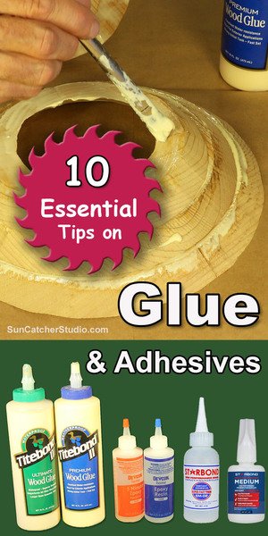 Tips on wood glue and adhesives including information on white and yellow glue, CA cyanoacrylate glue, epoxy, clamping time, drying time, shelf life, and more.