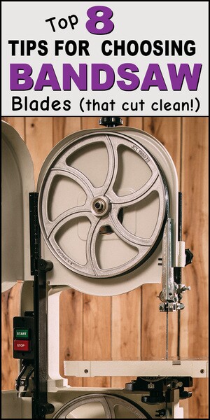 Bandsaw blades - how to choose the right one, blade TENSION, bearings, and minimum cutting radius.