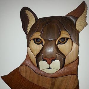 Intarsia (cougar) work by Scott Anthony Ross